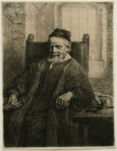 Rembrandt etching: Portrait of Jan Lutma, Goldsmith.