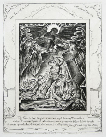 William Blake engraving: Plate 3 from The Story of Job.