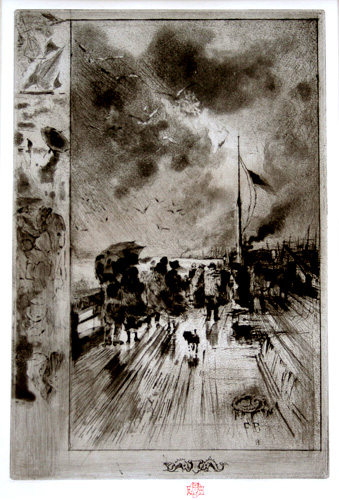 Une jetee en angleterre (A Pier in England). Etching, drypoint, roulette, and aquatint.