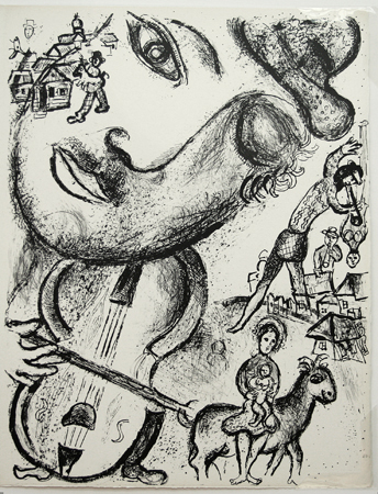 Marc Chagall lithograph: Si je pouvais. . . . From Le Cirque, 1967.