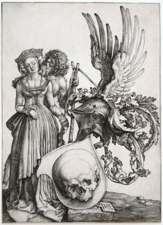 Albrecht Durer engraving: Coat of Arms with a Skull.