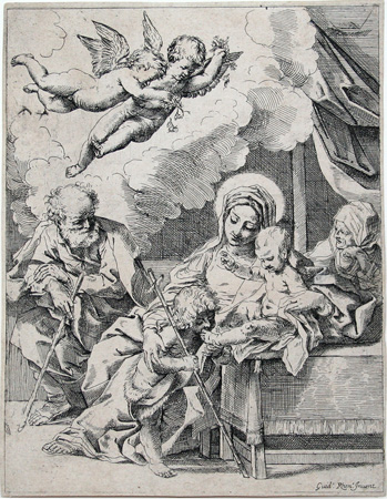 After Guido Reni: The Virgin and Child with St. John. Etching.