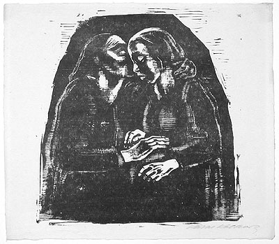 Kathe Kollwitz Print: Maria und Elizabeth
